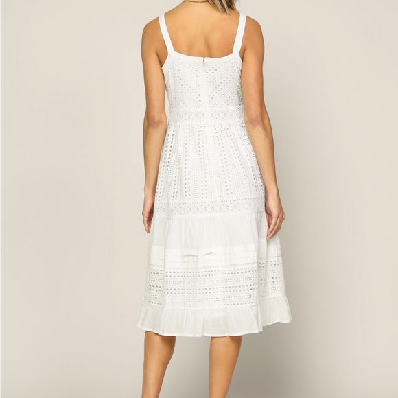 NWT Skies are Blue White Eyelet Midi Dress, Medium - Picture 4 of 9